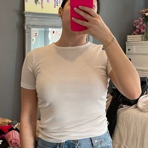 Everlane The Pima Micro-Rib Crew Tee White